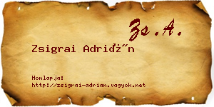 Zsigrai Adrián névjegykártya
